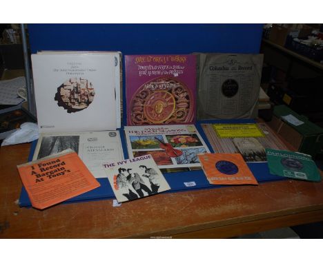 Miscellaneous LP records including organ music, J.S. Bach organ music, London Philharmonic Orchestra, and small 45's to inclu