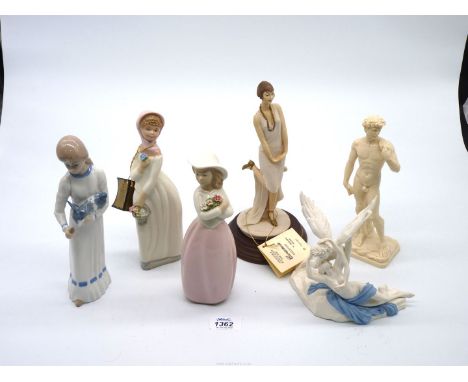A small quantity of china figures including 'Ceramia' collection 1920's lady, Spanish Lladro-style figures, etc.