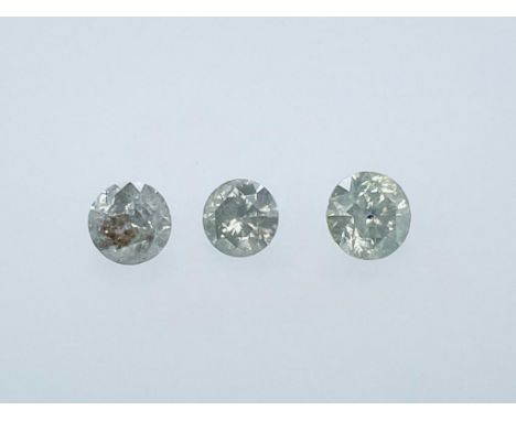 3 DIAMONDS 1,57 CT K-M - I3 - SHAPE BRILLANT - CERTIFICATION ID - C20306-12H