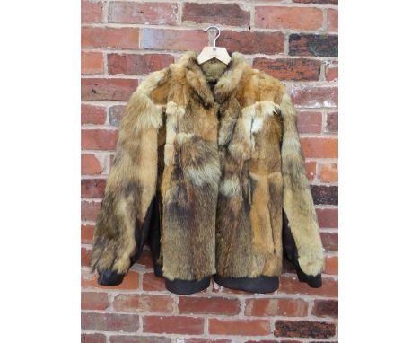 A SELECTION OF THREE VINTAGE FUR COATS, comprising a retro style multi colour fur and leather jacket and two others (3)