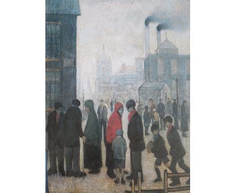 AFTER LAURENCE STEPHEN LOWRY RBA RA (1887-1976). 'Salford Street Scene', unsigned, limited edition colour print., number 75 o