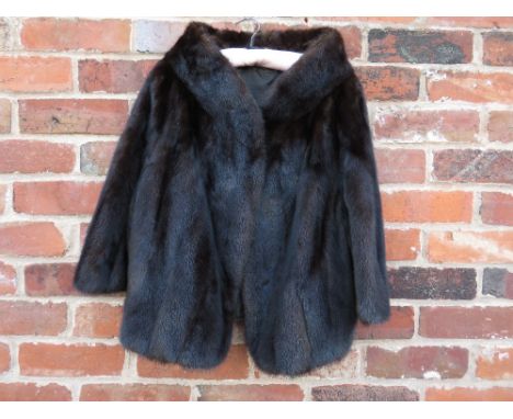 A VINTAGE RACKHAMS CHOCOLATE BROWN MINK FUR  BOLERO JACKET, fully lined, two pocketsCondition Report:approx underarm to under
