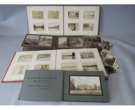 FOUR VINTAGE PHOTOGRAPH ALBUMS AND CONTENTS, comprising scenic, travel, portrait and group images etc., to include an album c