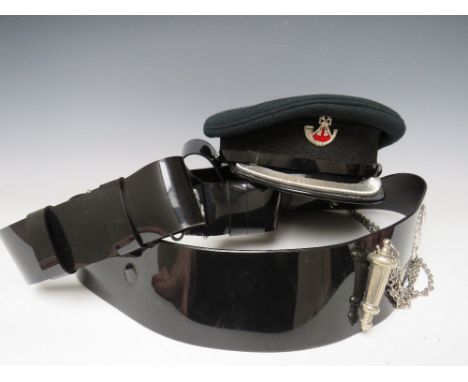 A 1ST BATTALION LIGHT INFANTRY DRESS CAP BY HERBERT JOHNSON, in original postage box to be delivered to Wavell Barracks BFPO 