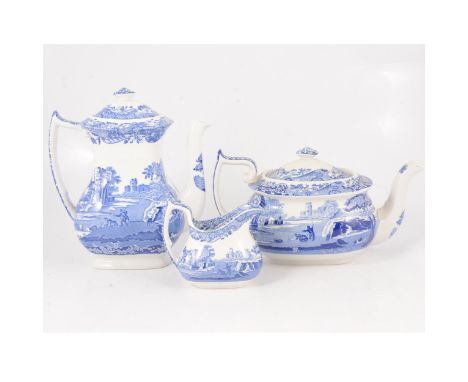 Collection of Spode Italian pattern tableware, including tea service and breakfast ware, Spode transferware tureen stand, Spo