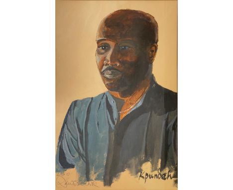 David Clark, three portrait studies, two pastels, one acrylic, signed, dated and titled, the largest (acrylic) 54x35cm.