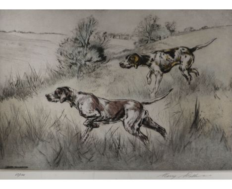 Henry Wilkinson, Two Pointers, signed Limited Edition print, number 65/150 22x32cm.