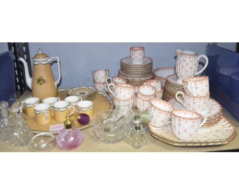 A Spode part tea service, Coffee service and glassware