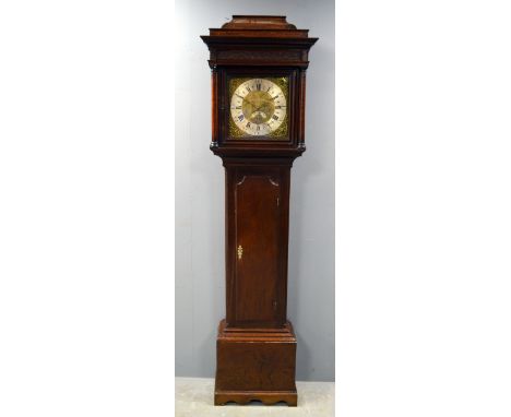 18th century oak thirty hour longcase clock by William Barnish of Rochdale, with brass dial and date aperture, weight driven 