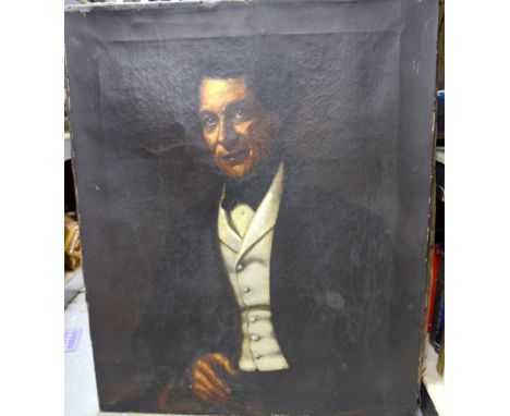 English School, early/mid 19th century - Head and shoulder portrait of a gentleman, oil on canvas, 64 x 77cm.