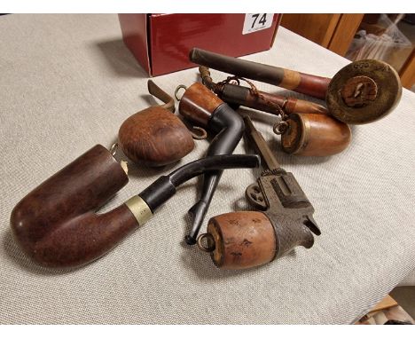Collection (6) of Vintage Estate Smoking Pipes 