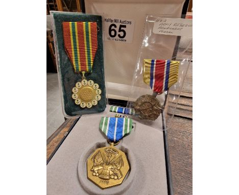 Trio of USA American Service Medals, inc Army Reserve Medal, Gulf War + a Military Achievement Medal