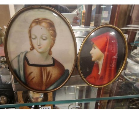 Pair of Vintage Unsigned Portrait Miniatures