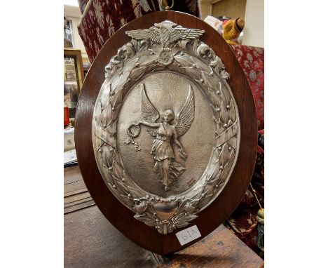 German Decorative WWII Army Plaque with Swastika Detail