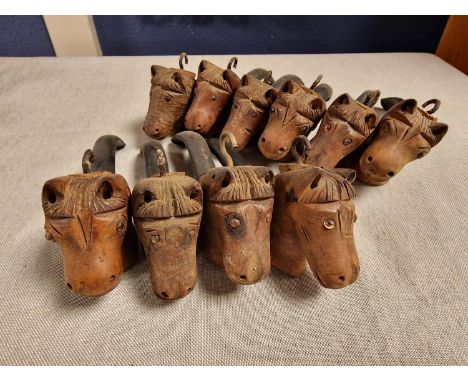 Collection (10) of Vintage Meerschaum-Style Carved Horse Face Estate Smoking Pipes 