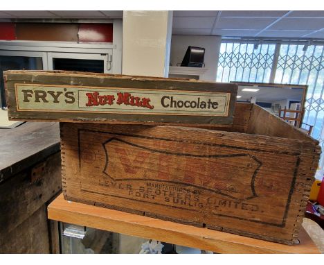 Pair of Vintage Advertising Drawers - one Frys Chocolate and the other Vim Lever Brothers
