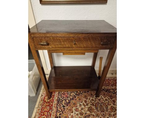 Vintage Oak Cutlery Canteen (full) Drawer Table 