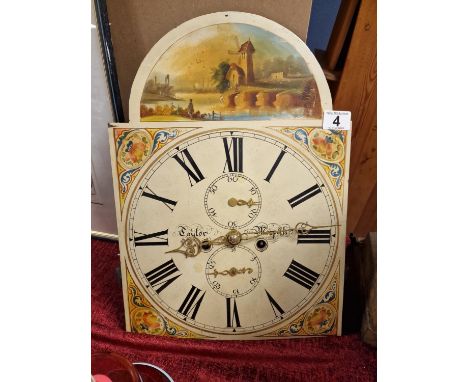 Taylor of Morpeth 19th Century Grandfather Clock Face and Mechanism/Movement