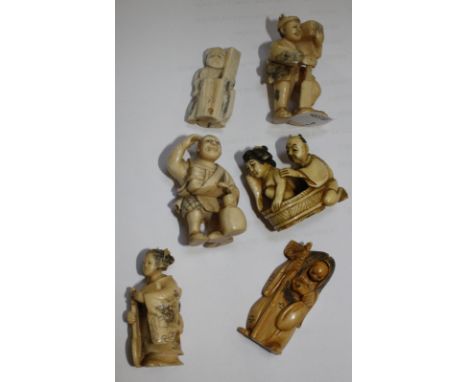 Six early 20th Century Japanese ivory Netsuke -6