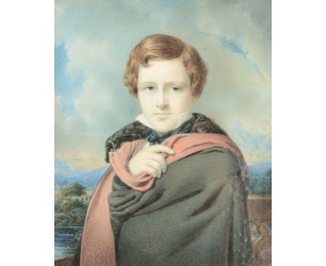 Scottish School (19th Century) Portrait of Sir George Ayscough Armytage Watercolour, and gouache, heightened with gum arabic 