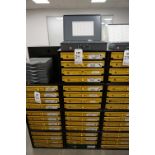 (STACK OF 4) KAR PRODUCTS 4 DRAWER HARDWARE ORGANIZER BINS WITH CONTENTS TO INCLUDE BUT NOT