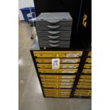 (STACK OF 3) KAR PRODUCTS 4 DRAWER HARDWARE ORGANIZER BINS WITH CONTENTS TO INCLUDE BUT NOT
