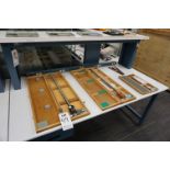 CONTENTS OF TABLE TOP TO INCLUDE: (2) MITUTOYO 6" DIGITAL CALIPERS, (1) SPI 6" DIGITAL CALIPER, (