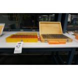 LOT TO INCLUDE: (2) COMPLETE PIN GUAGE SETS .061-.500, (2) MITUTOYO GUAGE BLOCKS .4 AND 2.4, (1)