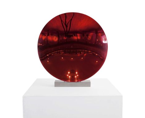 § ANISH KAPOOR C.B.E., R.A. (INDIAN/BRITISH B. 1954)  RED DISC  Signed and dated 2011 verso, coated stainless steel  30cm (11