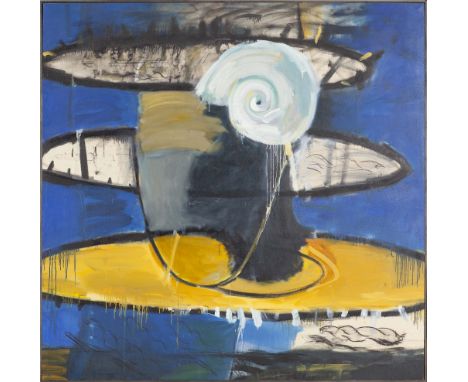 § CALLUM INNES (SCOTTISH B.1962)  SELF PORTRAIT  Signed, inscribed and dated 'Aug '87' verso, oil on canvas  208cm x 208cm (8