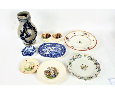 A Collection 19th/20th century various porcelain to include a Minton bowl, Staffordshire plate, Spode plate etc (9)
