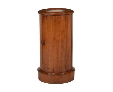 A VICTORIAN MAHOGANY CYLINDER BEDSIDE TABLECIRCA 1860With marble inset top73cm high, 37cm diameter at the topCondition Report