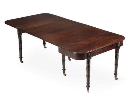 A GEORGE IV MAHOGANY CONCERTINA ACTION EXTENDING DINING TABLEIN THE MANNER OF WILKINSON & SONS, CIRCA 1825With brass hinges t