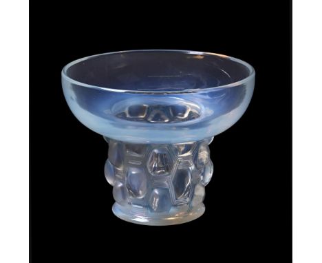 LALIQUE, RENE LALIQUE, BEAUTREILLIS, AN OPALESCENT GLASS VASESECOND QUARTER 20TH CENTURYThe bowl-shaped top above a pedestal 