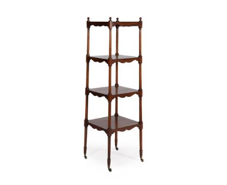 A GEORGE IV MAHOGANY WHATNOTATTRIBUTED TO GILLOWS, CIRCA 1795Of tapering form148cm high, 44cm wide, 44cm deepFor a related wh