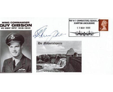 WW2 Harry Humphries Signed Wg Cmdr Guy Gibson First Day Cover. 6 of 9 Certified Copies. A RAF 617 Dambusters 17 May 1999 Post