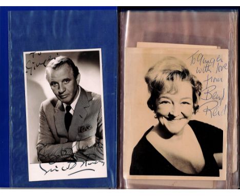 Vintage TV/Entertainment Collection of 17 Signed Sepia and Black and white photos in Barratt Confectionary folder. Signatures