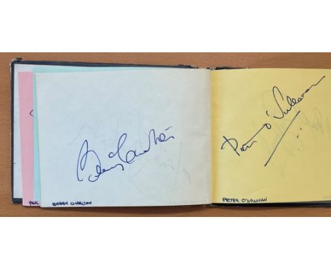 Autograph Book with over 50 Signatures Mainly Sport but TV Also. A BBC Top of The Pops 5x4 Autograph book. Signatures include