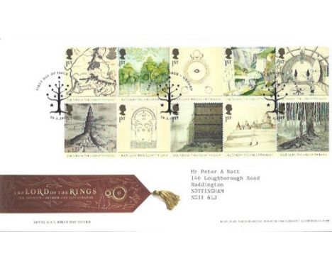 Lord of The Rings, First Day Cover complete with postmarks and official stamps. This beautiful cover includes ten Lord Of The