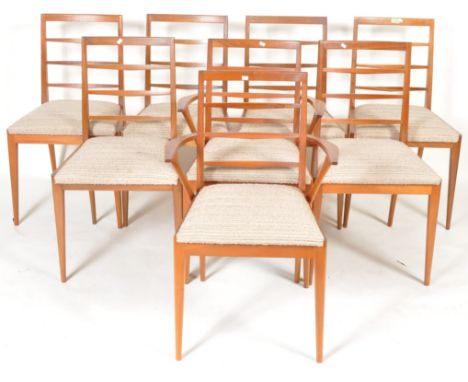 A. H. McIntosh &amp; Co. of Kirkcaldy - Model 9074 - A matching set of eight retro vintage mid 20th Century teak framed dinin