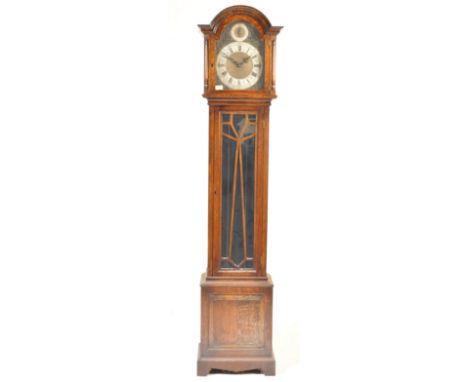 An early 20th century circa 1920s Arts and Crafts longcase / grandfather clock by Whittington St Michael Westminster having a