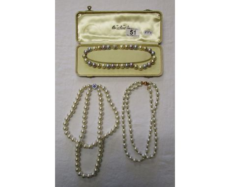 2 Jackie Kennedy pearl necklaces (as sold on QVC channel) &amp; another pearl necklace in Ciro box