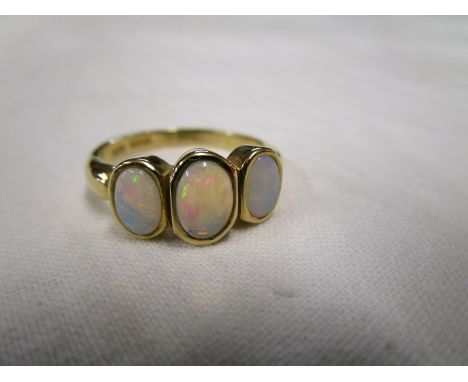 Gold 3 stone opal ring