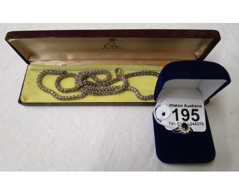Silver necklace and ring, both boxed