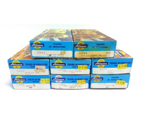 [HO GAUGE]. EIGHT ATHEARN U.S. OUTLINE WAGONS  each boxed.