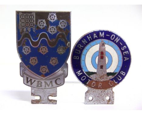 AUTOMOBILIA - TWO ENAMEL BAR BADGES  comprising those for the Westminster Bank Motor Club and Burnham-on-Sea Motor Club, the 