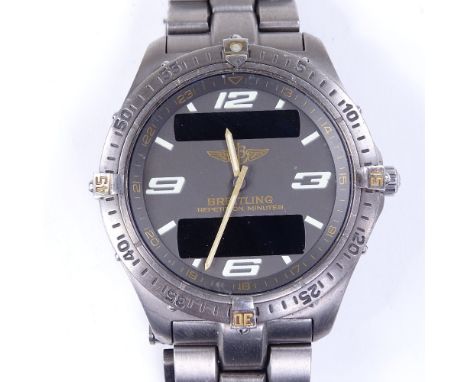 BREITLING - a titanium Aerospace Repetition Minutes quartz pilot's wristwatch, ref. F65362, grey dial with analogue and digit