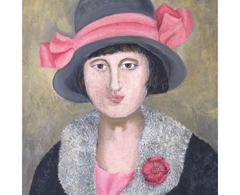 Modern oil on canvas, portrait of a woman, 20" x 16", framedGood condition 