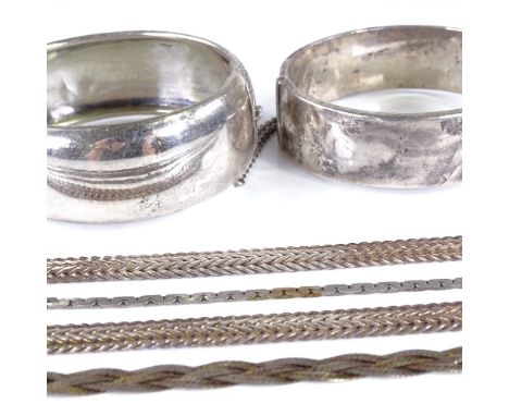 Various silver jewellery, including hinged bangles, bracelets and necklaces, 134.8g totalLot sold as seen unless specific ite