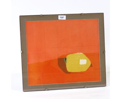 Pamela Scott (Wilkie) (born 1937), lithograph, abstract lemon, 1967, inscribed verso, image 13" x 14.5", framedGood condition